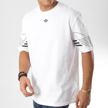 Adidas Originals - Tee Shirt Outline DU8536 Blanc Noir