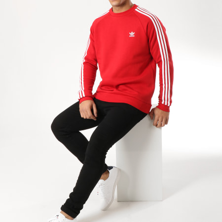 Adidas Originals - Sweat Crewneck 3 Stripes DV1553 Rouge
