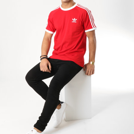 Adidas Originals - Tee Shirt 3 Stripes DV1565 Rouge Blanc