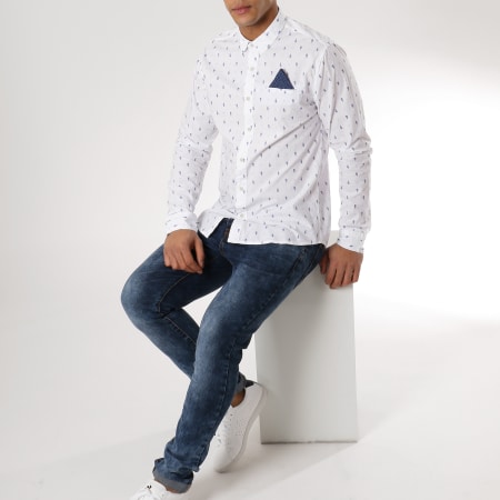 Deeluxe - Chemise Manches Longues Paisley S19-414 Blanc