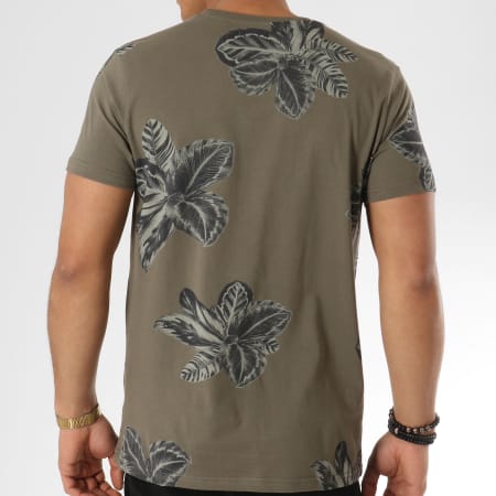 Deeluxe - Tee Shirt Stunning Vert Kaki Floral