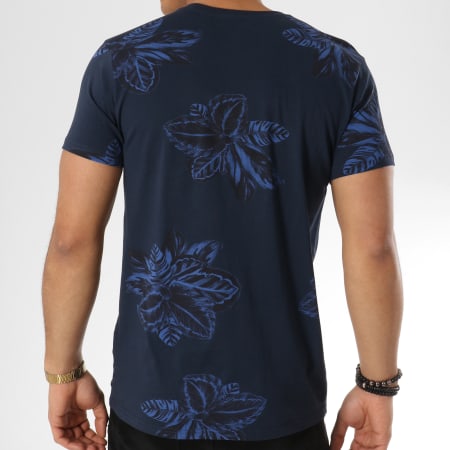 Deeluxe - Tee Shirt Stunning Bleu Marine Floral
