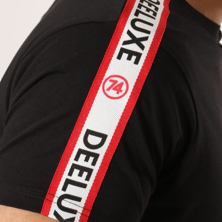 Deeluxe - Tee Shirt Oversize Bandes Bordées Bando Noir