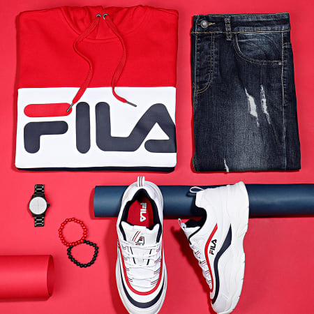 Pull a capuche fila bleu blanc rouge store