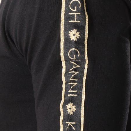Gianni Kavanagh - Tee Shirt Oversize Manches Longues Gold Lurex Ribbon Noir Doré