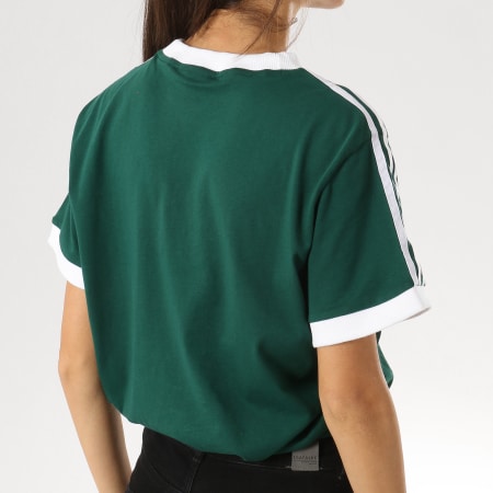 Adidas Originals - Tee Shirt Femme 3 Stripes DV2590 Vert Blanc
