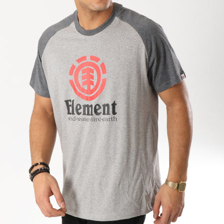 Element - Tee Shirt Vertical Raglan Gris Chiné