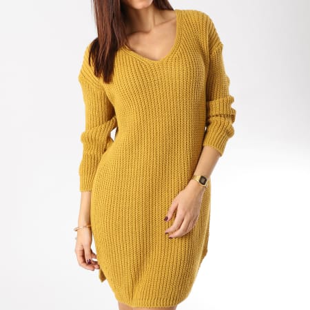 Girls Outfit - Robe Femme 5887 Jaune Moutarde