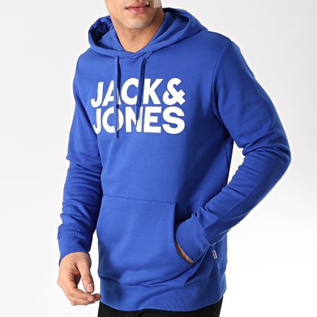 Jack And Jones - Sweat Capuche Corp Logo Bleu Roi