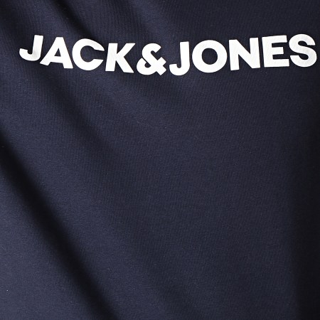 Jack And Jones - Sweat Capuche Corp Logo Bleu Marine