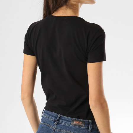 Kaporal - Tee Shirt Femme Busy Noir Argenté