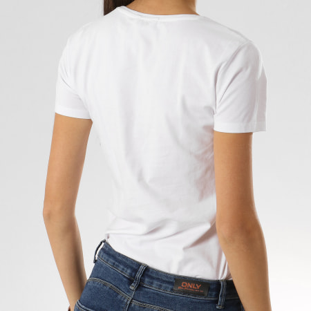 Kaporal - Tee Shirt Femme Busy Blanc Argenté
