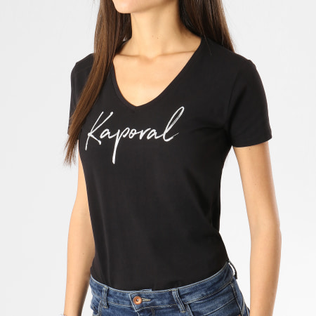 Kaporal - Tee Shirt Femme Buxom Noir Argenté