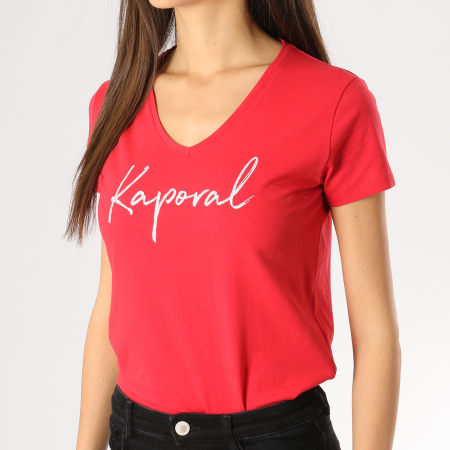 Kaporal - Tee Shirt Femme Buxom Rouge Argenté