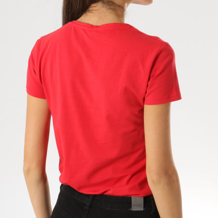 Kaporal - Tee Shirt Femme Buxom Rouge Argenté