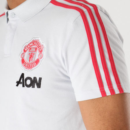 Adidas Sportswear - Polo Manches Courtes Manchester United DP6828 Gris Rouge