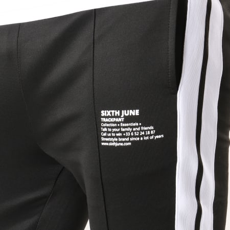 Sixth June - Pantalon Jogging A Bandes M3684CPA Noir Blanc
