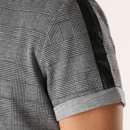 Sixth June - Tee Shirt Oversize Avec Bandes Satinées M3682CTS Gris Noir