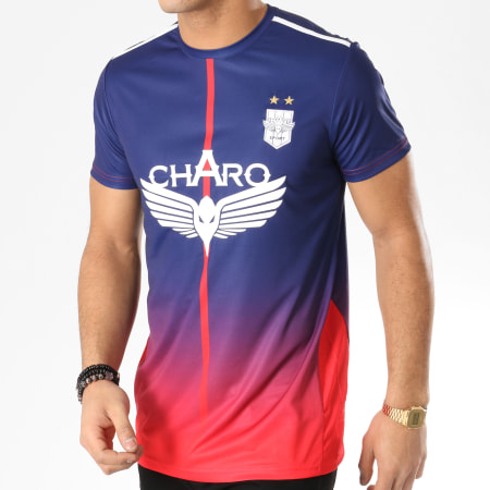 Charo - Tee Shirt De Sport Record Bleu Marine Rouge