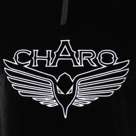 Charo - Sweat Col Zippé Velours Velvet Noir