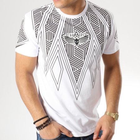 Charo - Tee Shirt Tribal Design WY4264 Blanc