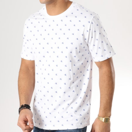 Calvin Klein - Tee Shirt Monogram 0434 Blanc