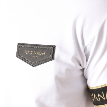 Gianni Kavanagh - Tee Shirt Oversize Avec Bandes Gold Lurex Ribbon Blanc Doré