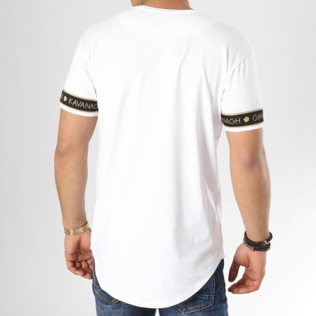 Gianni Kavanagh - Tee Shirt Oversize Avec Bandes Gold Lurex Ribbon Blanc Doré