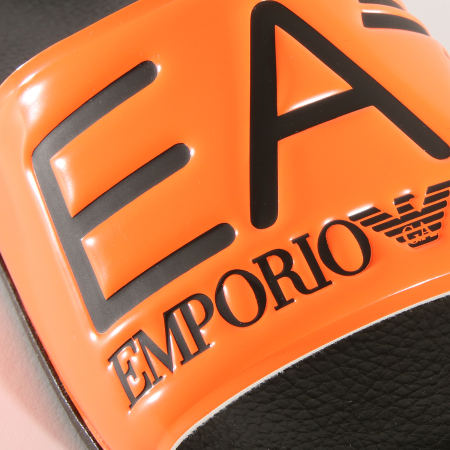 EA7 Emporio Armani - Claquettes Slipper Visibility XCP001-XCC22 Noir Orange Fluo