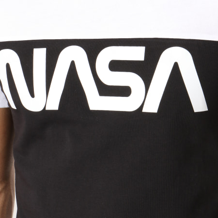 NASA - Tee Shirt Oversize Bicolore Worm Logo Noir Blanc