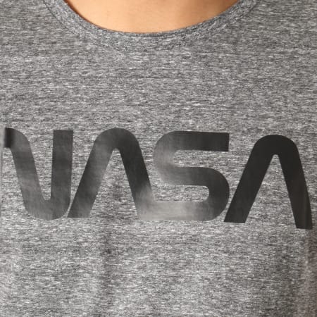 NASA - Tee Shirt Worm Logo Gris Anthracite Chiné