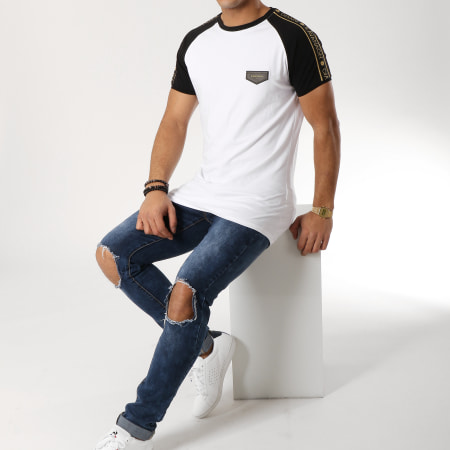 Gianni Kavanagh - Tee Shirt Oversize Avec Bandes GKG000941 Blanc Noir