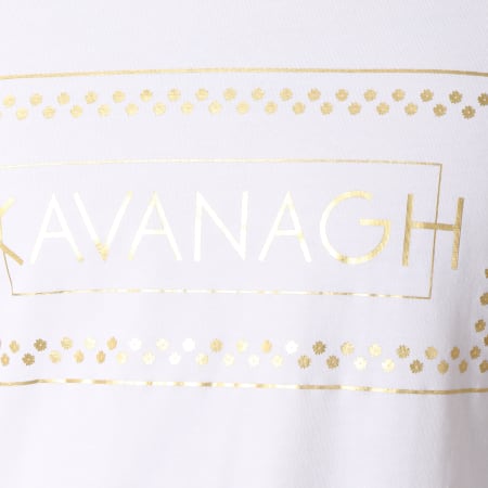 Gianni Kavanagh - Tee Shirt Manches Longues Oversize Box Gold Blanc Doré