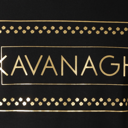 Gianni Kavanagh - Tee Shirt Manches Longues Oversize Box Gold Noir Doré