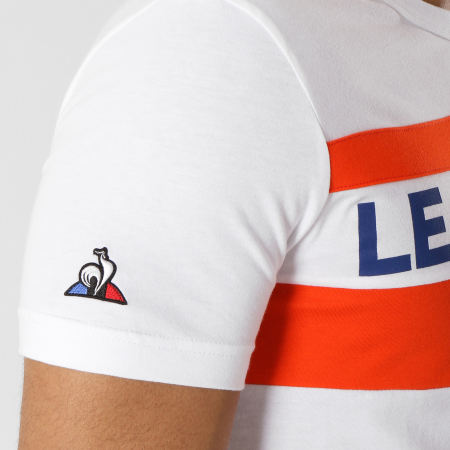 Le Coq Sportif - Tee Shirt Ess Saison N3 1911303 Blanc Orange