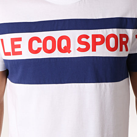 Le Coq Sportif - Tee Shirt Ess Saison N3 Blanc Bleu Marine