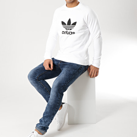 Adidas Originals - Sweat Crewneck Trefoil DV1544 Blanc