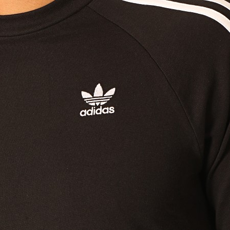Adidas Originals - Tee Shirt Manches Longues Avec Bandes 3 Stripes DV1560 Noir Blanc