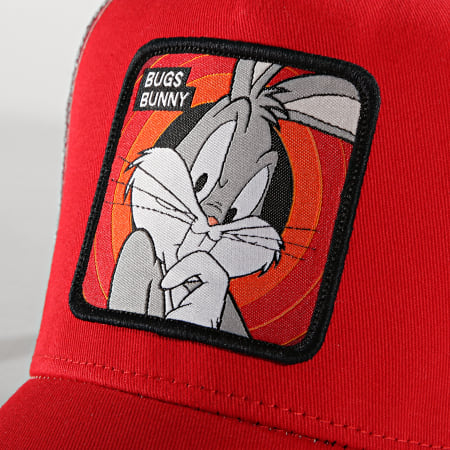 Capslab - Casquette Trucker Bugs Bunny Rouge Gris