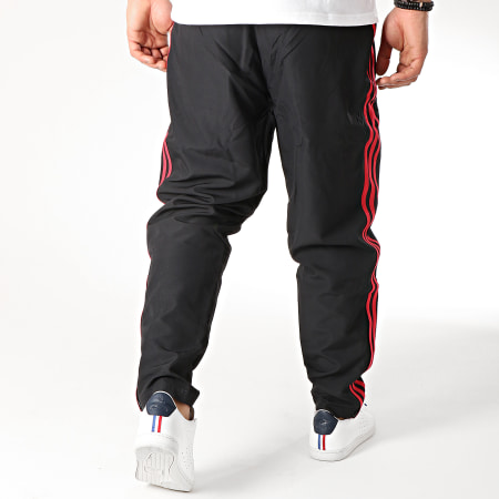 Adidas Sportswear - Pantalon Jogging Avec Bandes Manchester United CW7633 Noir Rouge