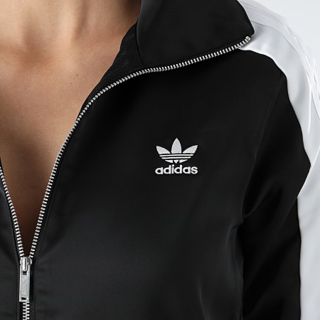 Adidas Originals - Veste Zippée A Bandes Femme Track Top DU9718 Noir Blanc