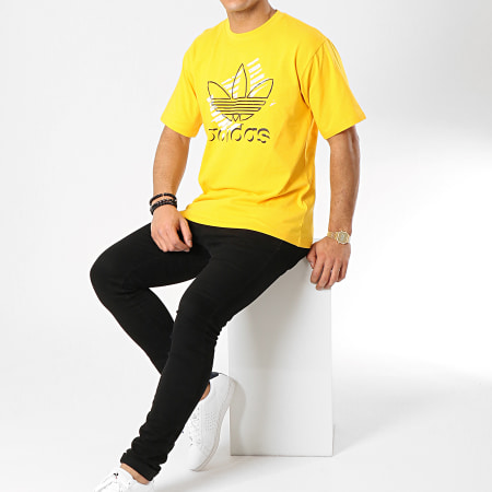 Estrella cheque perjudicar Adidas Originals - Tee Shirt Trefoil Art DV3280 Jaune -  LaBoutiqueOfficielle.com