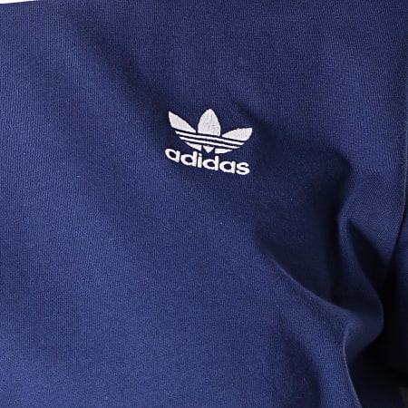Adidas Originals - Tee Shirt Femme 3 Stripes DV2592 Bleu Marine Blanc