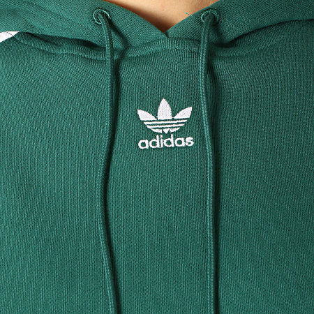 Adidas Originals - Sweat Capuche Femme Cropped DX2159 Vert Blanc