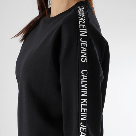 Calvin Klein - Robe Sweat Femme Institutionnal Track Logo 0399 Noir