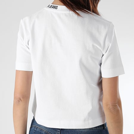 Calvin Klein - Tee Shirt Crop Femme Skater 0578 Blanc 