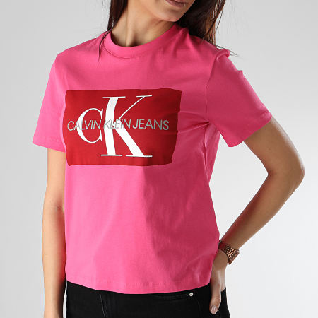 Calvin Klein - Tee Shirt Femme Iconic Monogram Box 1216 Rose