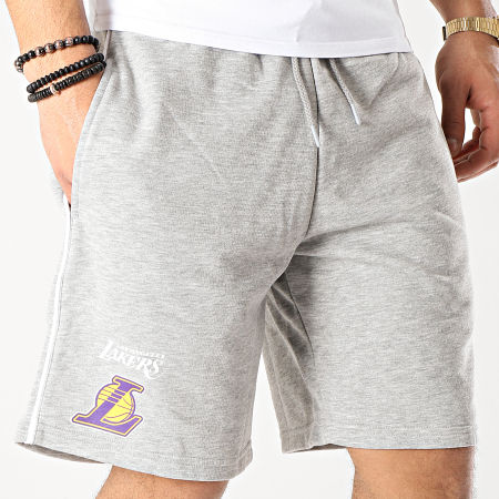 New Era - Short Jogging Stripe Piping Los Angeles Lakers 11904442 Gris Chiné