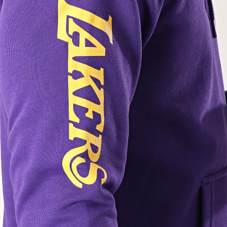 New Era - Sweat Capuche Sleeve Wordmark Los Angeles Lakers 11904445 Violet