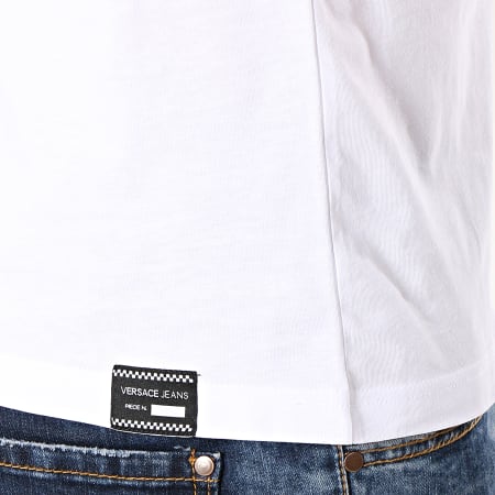 Versace Jeans Couture - Tee Shirt Print B3GTB76H-36610 Blanc Noir